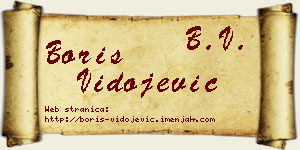 Boris Vidojević vizit kartica